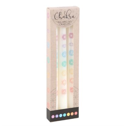 Picture of Set of 3 Chakra Balancing Taper Dinner Candles