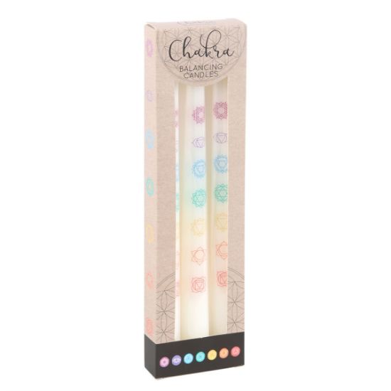 Picture of Set of 3 Chakra Balancing Taper Dinner Candles