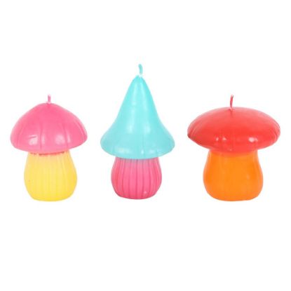 Picture of Set of 3 Mushroom Shaped Candles
