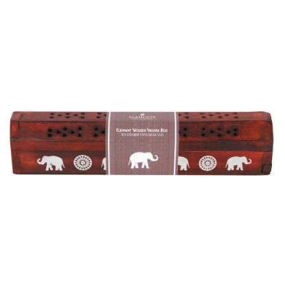 Picture of Elephant Wooden Rosewood Incense Box Set