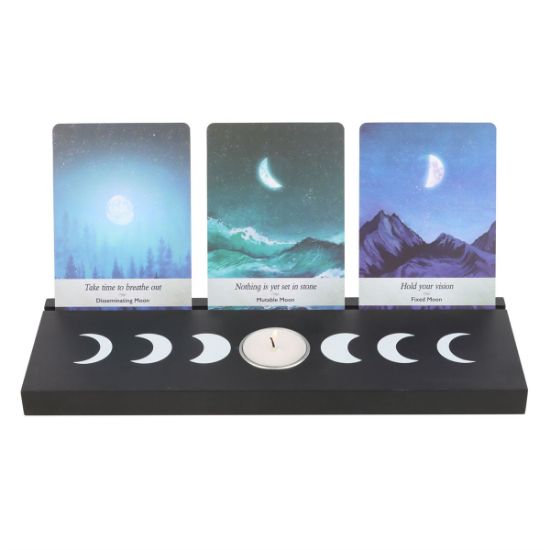 Picture of Black Moon Phase Tarot Card Stand Tealight Holder
