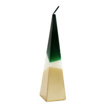 Picture of 20cm Green and Gold Pyramid Candle