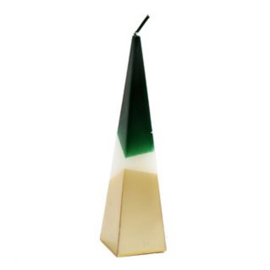 Picture of 20cm Green and Gold Pyramid Candle