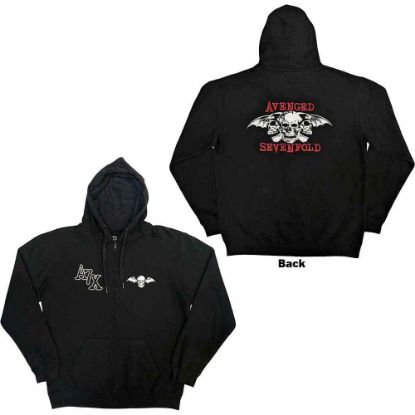 Picture of Avenged Sevenfold Unisex Zipped Hoodie: Dead Head Back Print