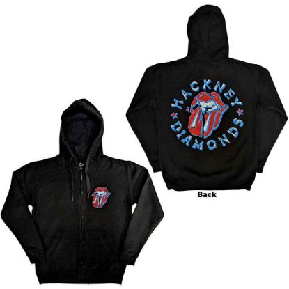 Picture of The Rolling Stones Unisex Zipped Hoodie: Hackney Diamonds Stars Back Print