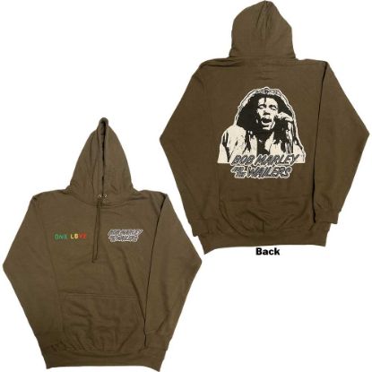 Picture of Bob Marley Unisex Pullover Hoodie: One Love Wailers Mic Photo Back Print & Embroidery