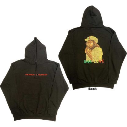 Picture of Bob Marley Unisex Pullover Hoodie: Wailers One Love Portrait Back Print & Embroidery