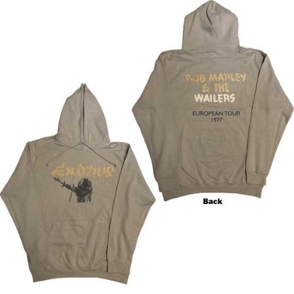 Picture of Bob Marley Unisex Pullover Hoodie: Exodus Mic Photo Wailers Tour 77 Back Print & Hi-Build