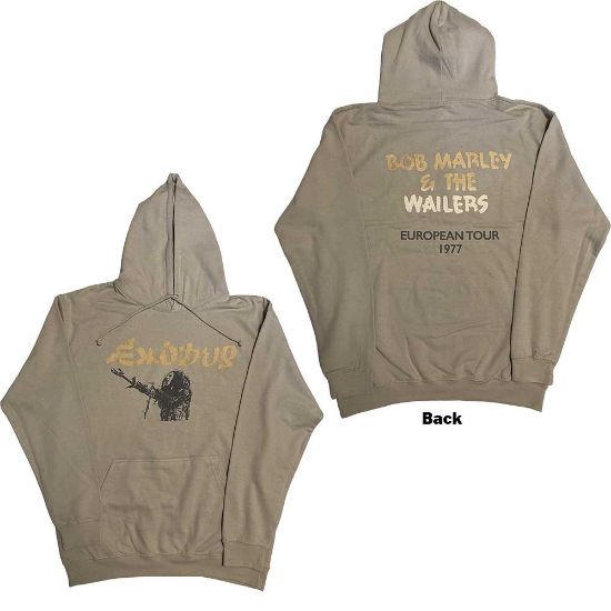 Picture of Bob Marley Unisex Pullover Hoodie: Exodus Mic Photo Wailers Tour 77 Back Print & Hi-Build