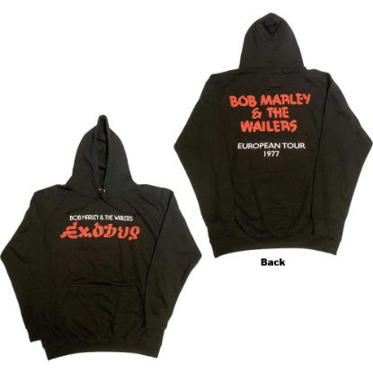 Picture of Bob Marley Unisex Pullover Hoodie: Exodus Wailers European Tour '77 Back Print & Hi-Build