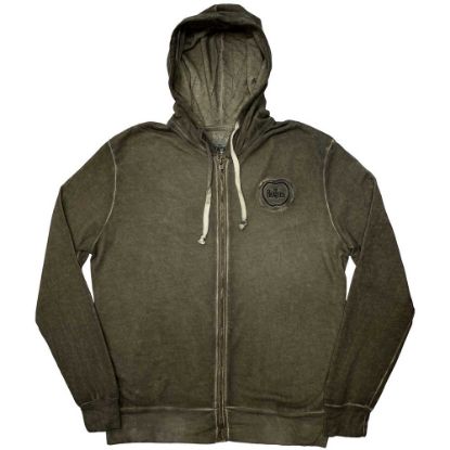 Picture of The Beatles Unisex Zipped Hoodie: Apple Logo Stone Wash