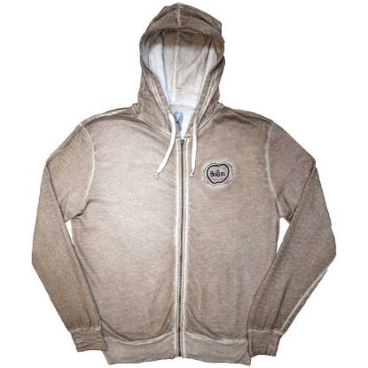 Picture of The Beatles Unisex Zipped Hoodie: Apple Logo Stone Wash