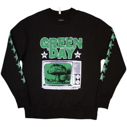 Picture of Green Day Unisex Sweatshirt: TV Explosion Sleeve Print