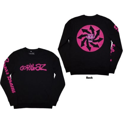 Picture of Gorillaz Unisex Sweatshirt: Craker Island Pazuzu Spiral Back & Sleeve Print
