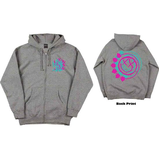 Picture of Blink-182 Unisex Zipped Hoodie: Double Six Arrow Smile Back Print