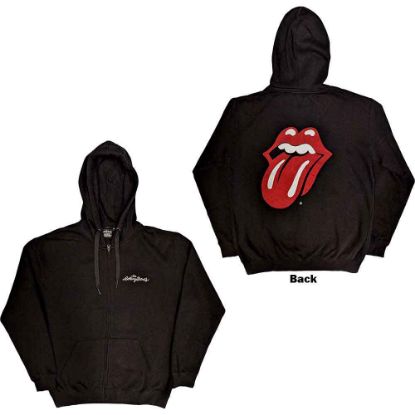 Picture of The Rolling Stones Unisex Zipped Hoodie: Logo & Tongue Back Print