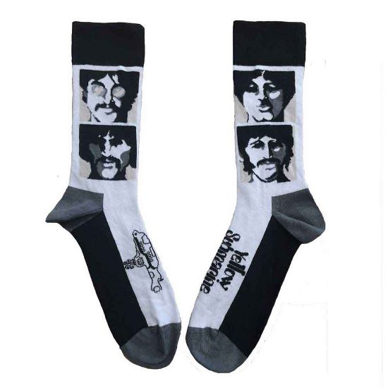 Picture of The Beatles Unisex Ankle Socks: Yellow Submarine Sea of Science Faces Mono (UK Size 7 - 11)