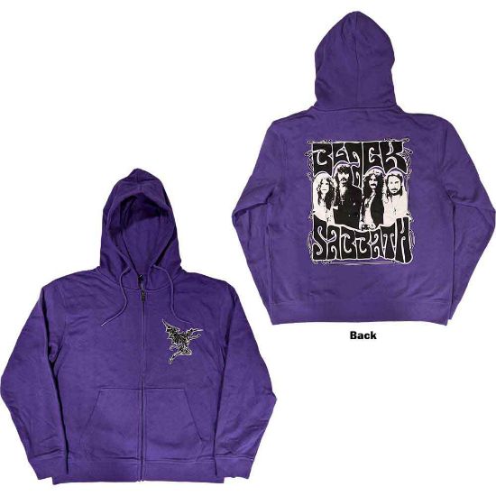 Picture of Black Sabbath Unisex Zipped Hoodie: Henry Pocket Logo Back Print