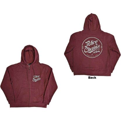 Picture of Alice In Chains Unisex Zipped Hoodie: Circle Emblem Back Print