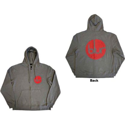 Picture of Blur Unisex Zipped Hoodie: Circle Logo Back Print