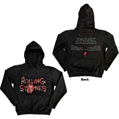 Picture of The Rolling Stones Unisex Pullover Hoodie: Hackney Diamonds Glass Logo Back Print
