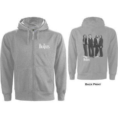 Picture of The Beatles Unisex Zipped Hoodie: White Album Back Print