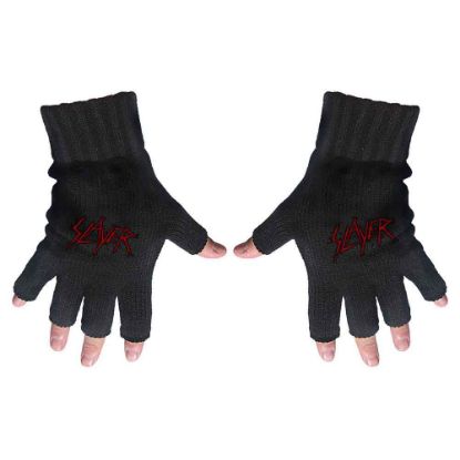 Picture of Slayer Unisex Fingerless Gloves: Scratched Logo