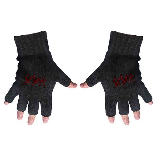 Picture of Slayer Unisex Fingerless Gloves: Scratched Logo