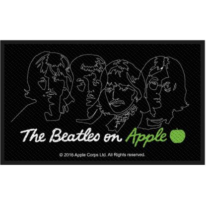 Picture of The Beatles Woven Patch: On Apple (White on Black) (Standard)