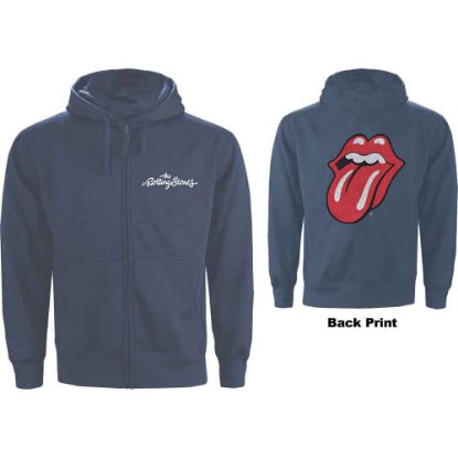 Picture of The Rolling Stones Unisex Zipped Hoodie: Classic Tongue Back Print