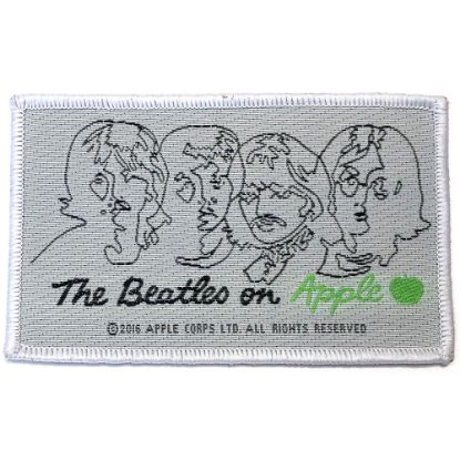 Picture of The Beatles Woven Patch: Beatles On Apple Black On White (Standard) 