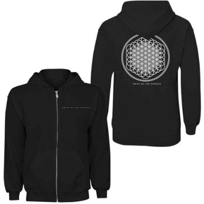 Picture of Bring Me The Horizon Ladies Zipped Hoodie: Flower of Life Back Print