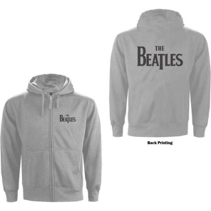 Picture of The Beatles Unisex Zipped Hoodie: Drop T Logo Back Print