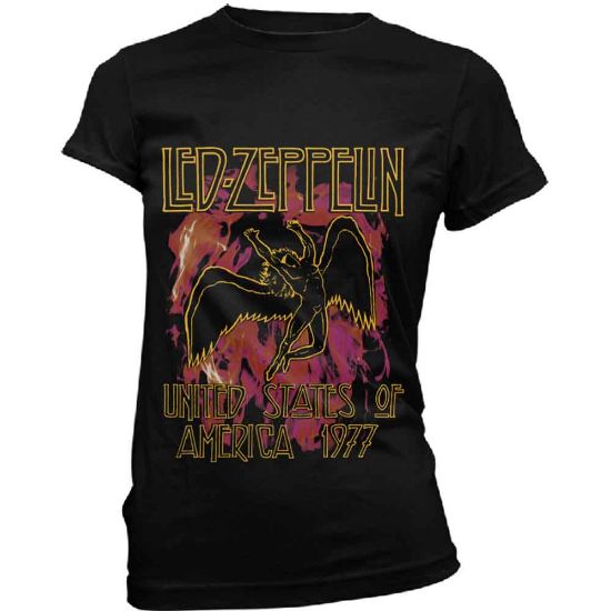 Picture of Led Zeppelin Ladies T-Shirt: Black Flames