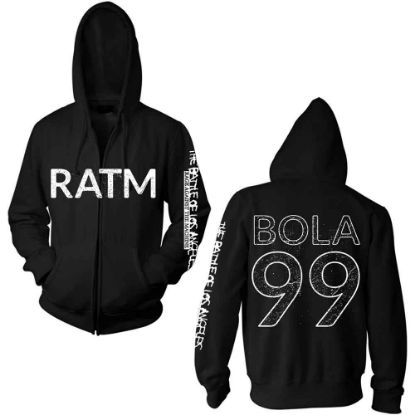 Picture of Rage Against The Machine Unisex Zipped Hoodie: Battle 99 Back Print (Small)