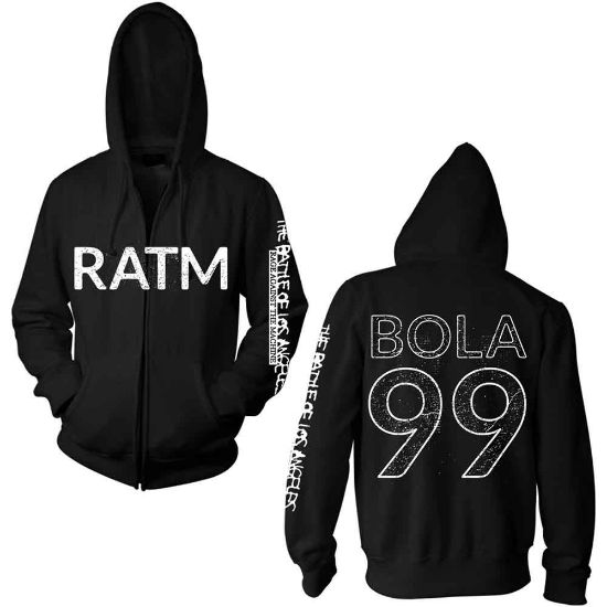 Picture of Rage Against The Machine Unisex Zipped Hoodie: Battle 99 Back Print (Small)