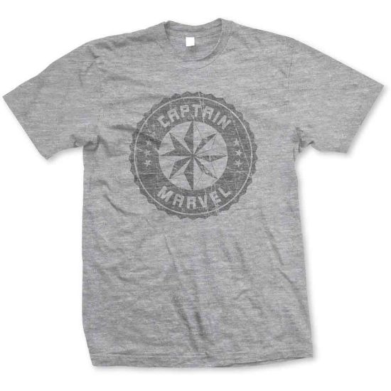Picture of Marvel Comics Unisex T-Shirt: Captain Marvel Grey Circle